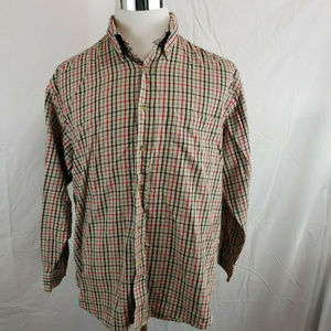 Vintage Pendleton Beige & Red Check Button up